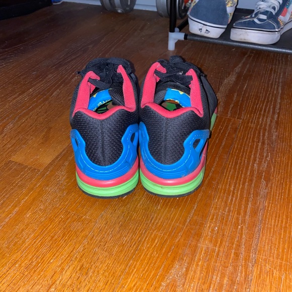 Adidas mens ZX Flux size 11 black neon pink, green - Picture 4 of 4
